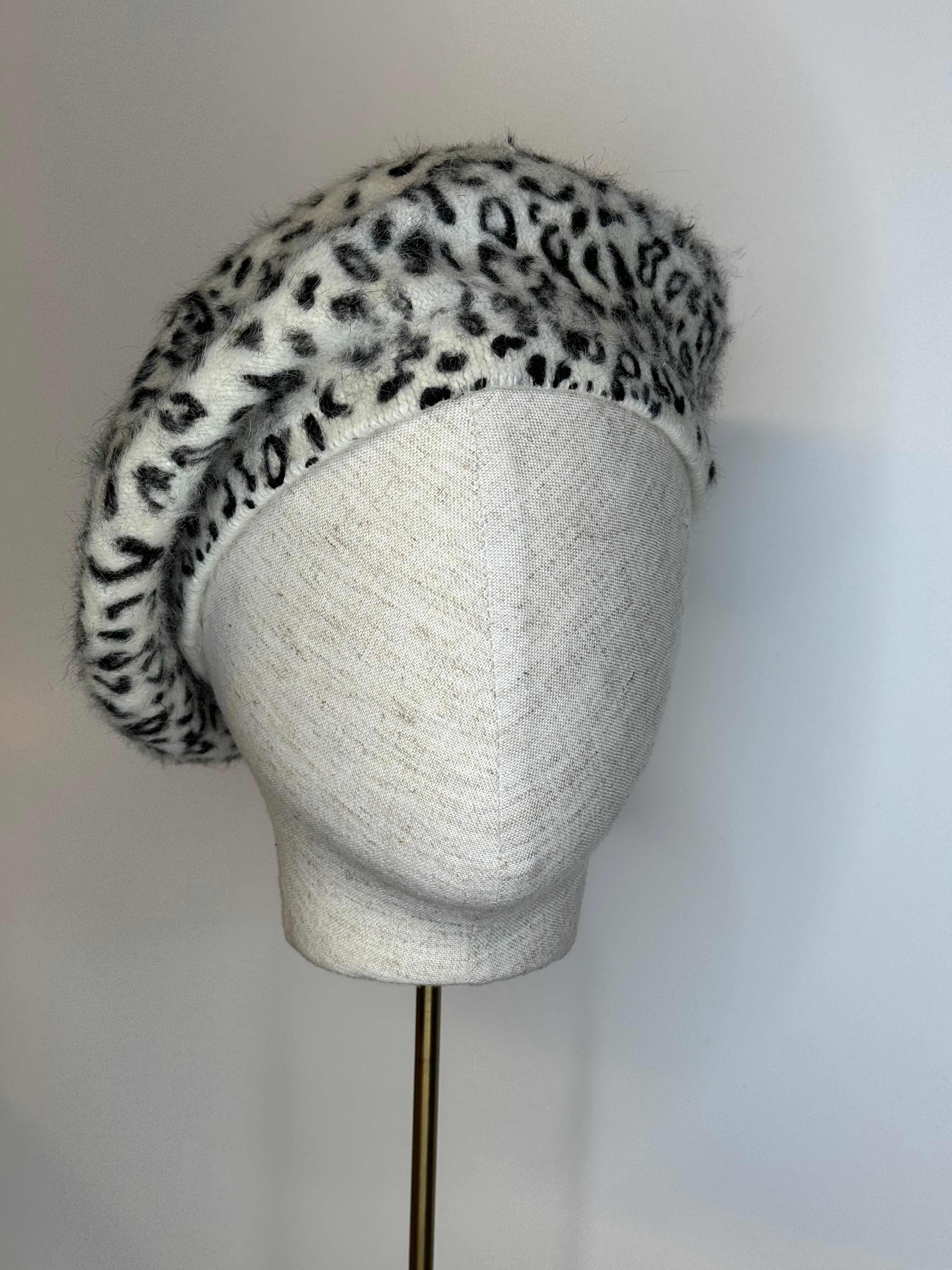 Leopard print beret