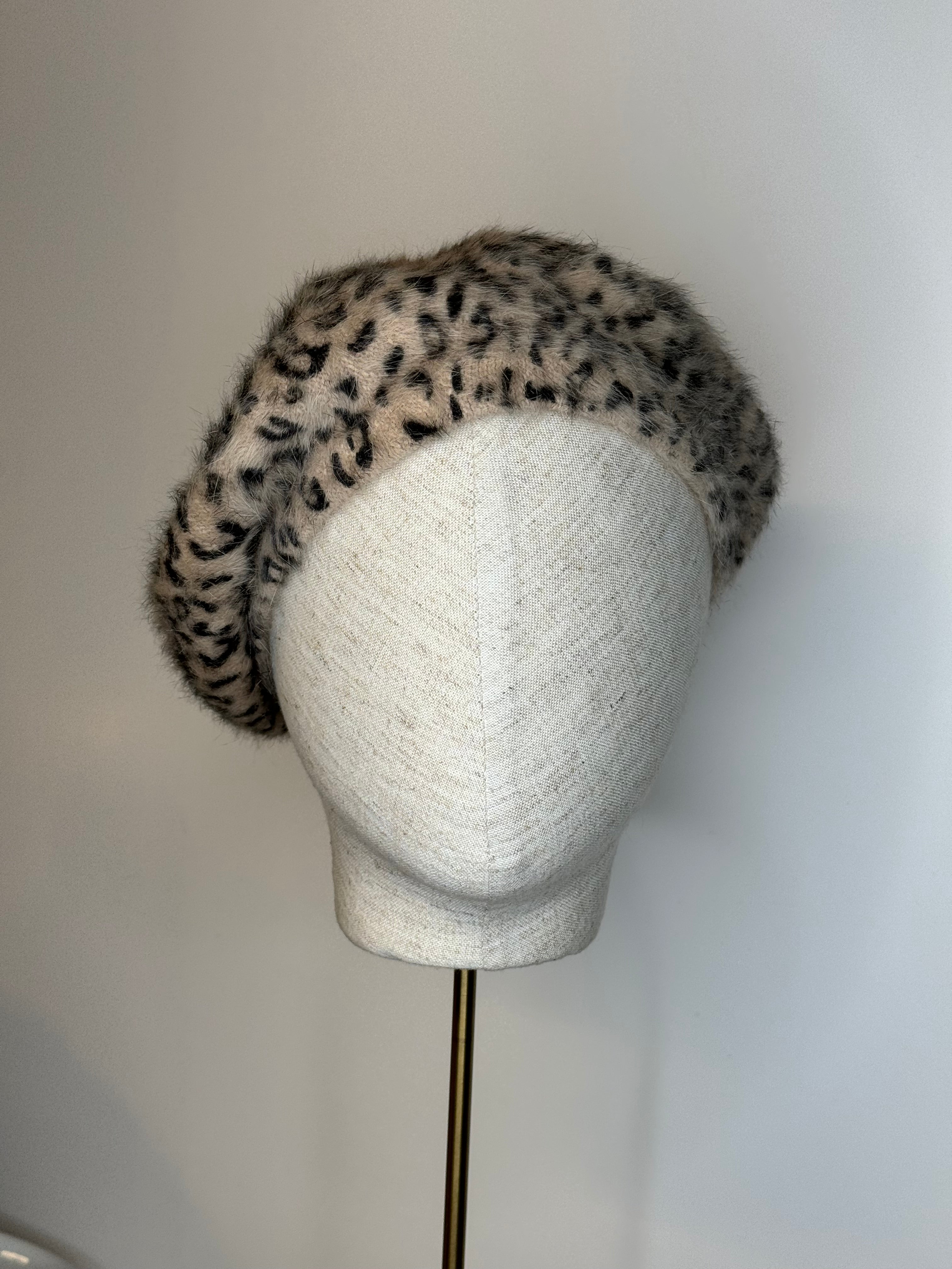 Leopard print beret